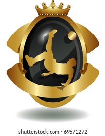 vector of shield of soccer player's silhouette