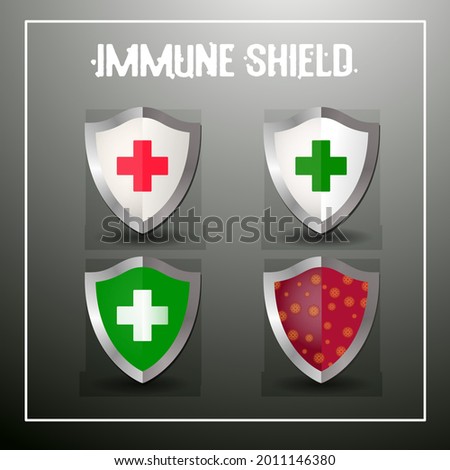 vector shield style 3d of medical logo