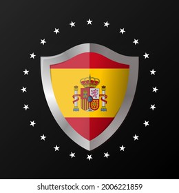 vector shield style 3d of spain