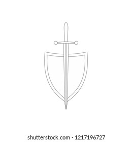 Vector Shield Sword Stock Vector (Royalty Free) 1217196727 | Shutterstock