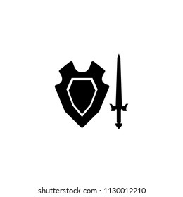 Vector Shield and sword on a white background
