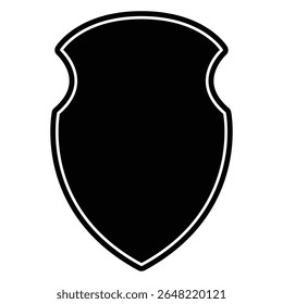 Vector Shield Template, Blank Crest Emblem for Security or Logo Design.