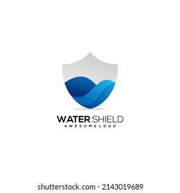 Vector Shield water Logo Colorful Gradient