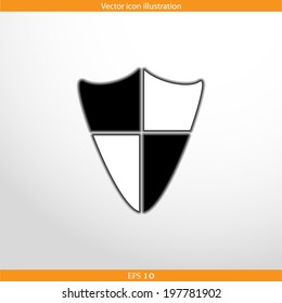 Vector shield web flat icon. Isolated on white.
