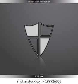 Vector shield web flat icon.  Isolated. Flat design.