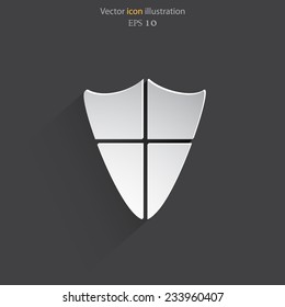 Vector shield web flat icon. Eps 10 illustration.