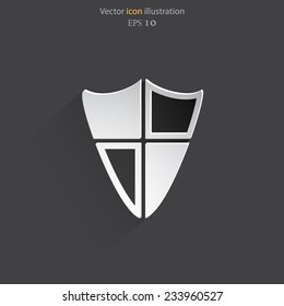 Vector shield web flat icon. Eps 10 illustration.