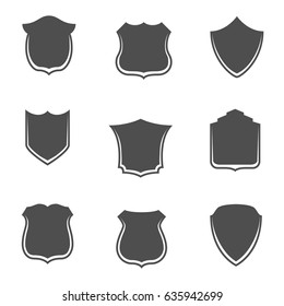 Vector Shields Banners Set for Graphic Design