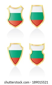 Vector shields with Bulgarian flag.