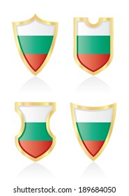 Vector shields with Bulgarian flag.