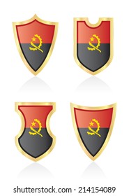Vector shields with flag of Angola.