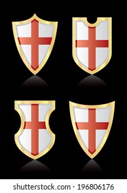 Vector shields with flag of England.