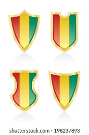 Vector shields with flag of Guinea.