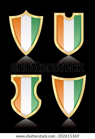 Vector shields with flag of Ivory Coast.