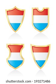 Vector shields with flag of Luxembourg.