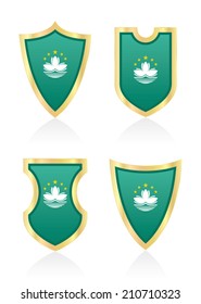 Vector shields with flag of Macau.