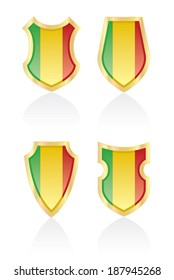 Vector shields with flag of Mali