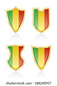 Vector shields with flag of Mali