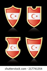 Vector shields with flag of Northern Cyprus.