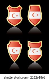 Vector shields with flag of Northern Cyprus.