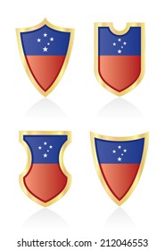 Vector shields with flag of Samoa.