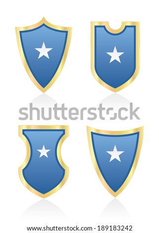 Vector shields with flag of Somalia.