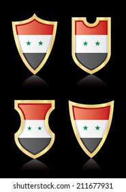 Vector shields with flag of Syria.