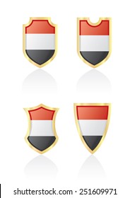 Vector shields with flag of Yemen.