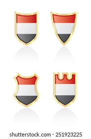 Vector shields with flag of Yemen.
