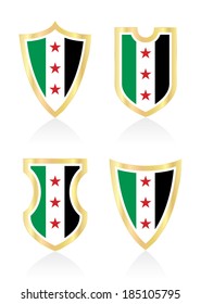 Vector shields with Free Syrian Army flag.