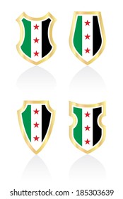 Vector shields with Free Syrian Army flag.