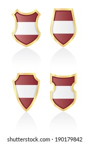 Vector shields with Latvian flag.