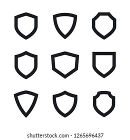 Vector shields, security and protection symbols