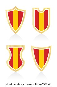 Vector shields with Spanish flag.