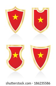 Vector shields with Vietnam flag.