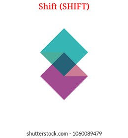 Vector Shift (SHIFT) digital cryptocurrency logo. Shift (SHIFT) icon. Vector illustration isolated on white background.