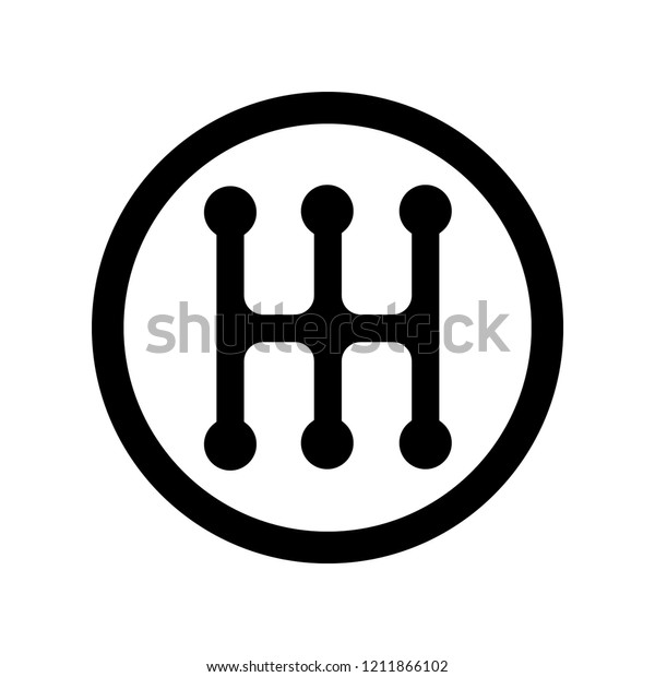 vector shift gear\
icon- automotive\
symbol.