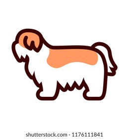 Vector Shih Tzu Dog Icon Isolated On White Background