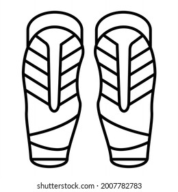 Vector Shin Guards Outline Icon Design
