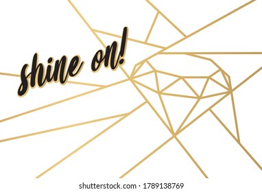 Vektorgrafik auf goldener Linie, abstrakter Diamantenhintergrund