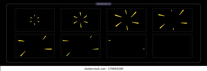 Vector Shine VFX. Shine Effect Sprite Sheet for App, Video Game or Cartoon or Animation and motion design. 2D Classic Shine light FX. EPS 10 Vector illustration.