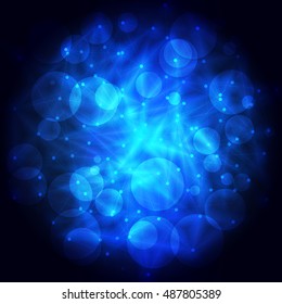 Vector Shining Background with Bokeh  and Molecular Lattice