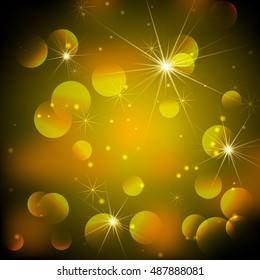 Vector Shining Background with Bokeh and Stars