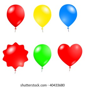 vector shining balloons isolated