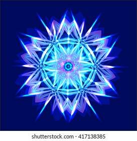 Vector shining blue star. Vector illustration. Vector design.