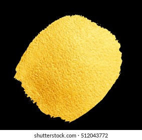 Vector shining brush stroke for you amazing design project. Gold poster isolated on black. Vector abstract grunge hand painted golden background. 