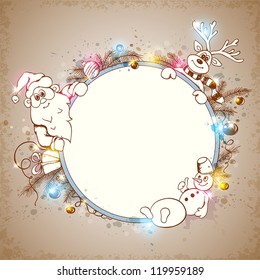 Vector shining  Christmas background with Santa Clause