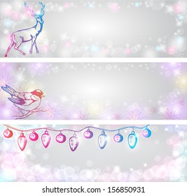 Vector shining Christmas backgrounds with snowflakes