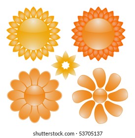 vector shining flower icons