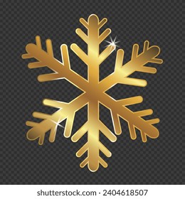 Elemento de diseño dorado brillante vectorial. Elementos decorativos de Navidad y Año Nuevo aislados en fondo transparente. Elemento de diseño de navidad.